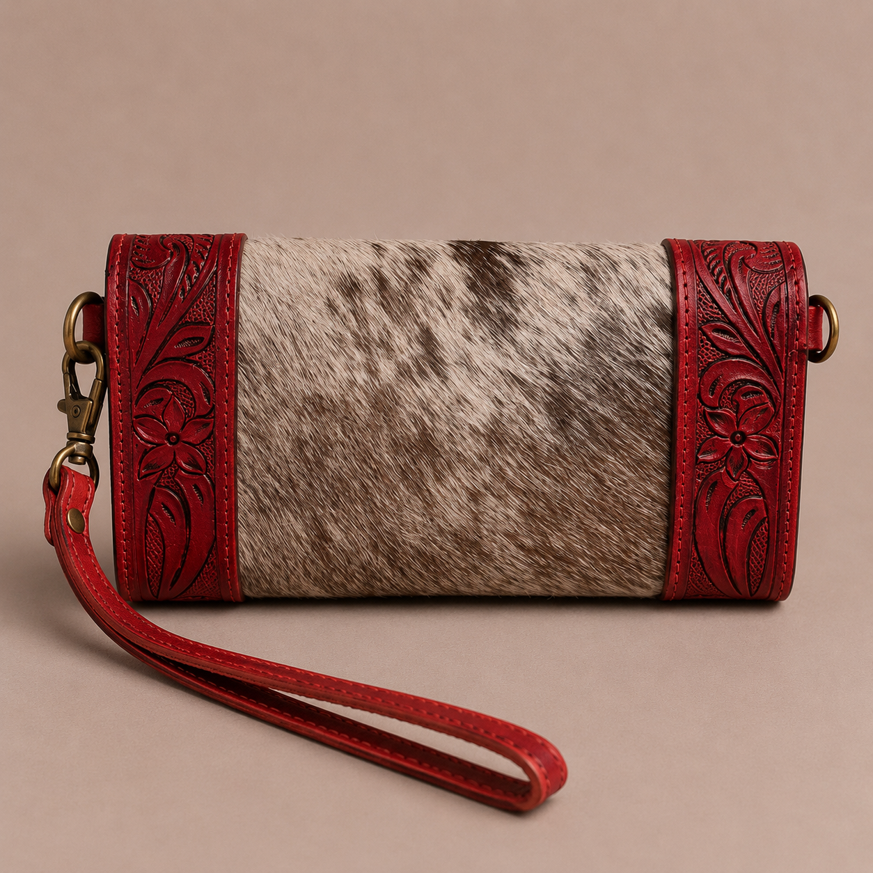 Crimson Prairie Envelope Wristlet