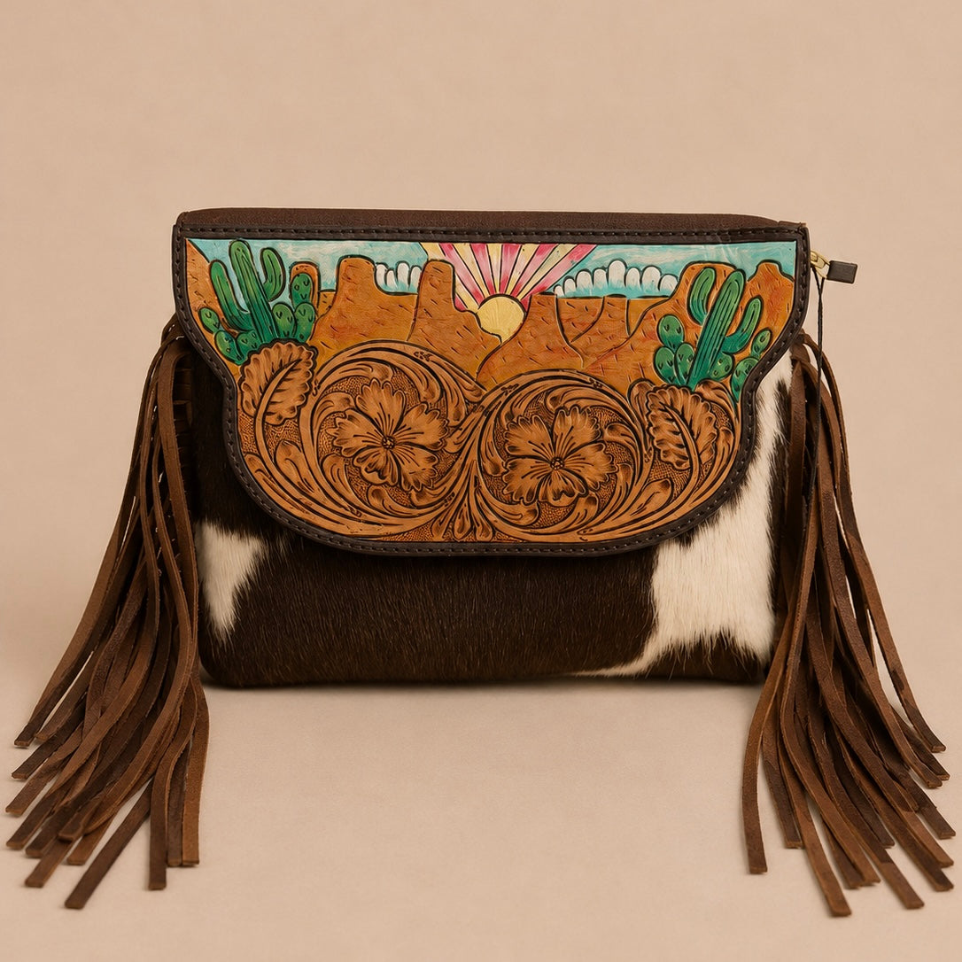 Canyon Sunrise Fringe Clutch