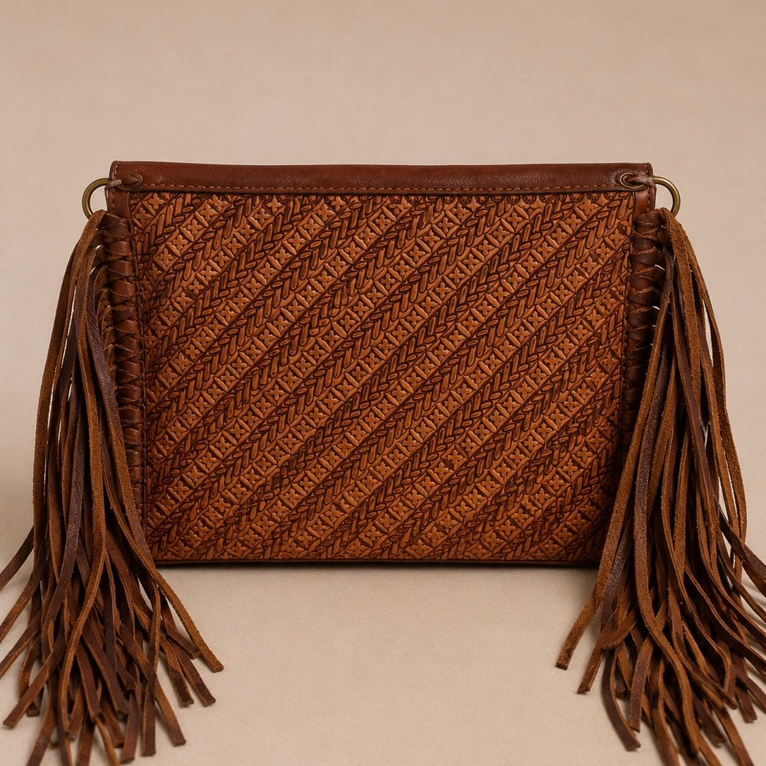 Desert Sunflower Fringe Clutch