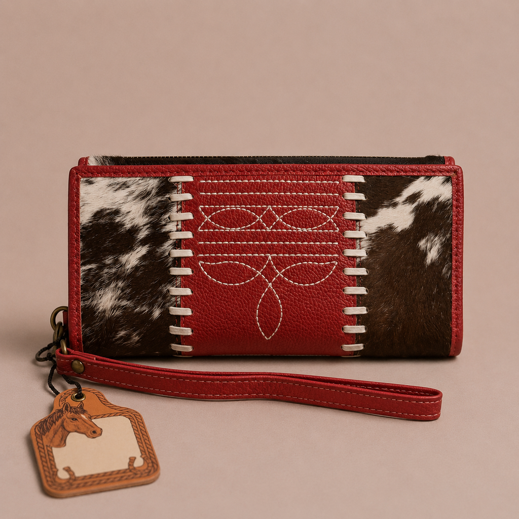 Ruby Ranch Whipstitch Wristlet