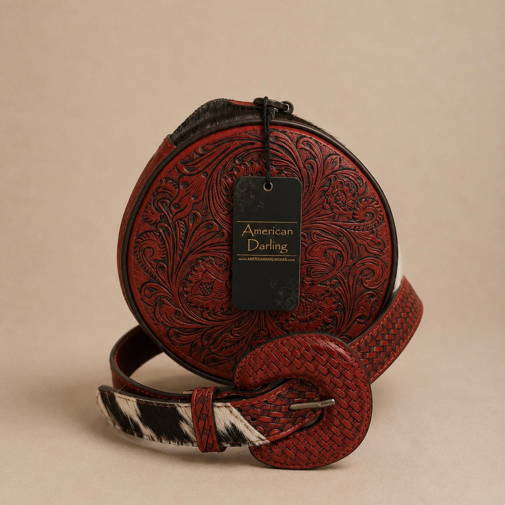 Crimson Prairie Round Crossbody